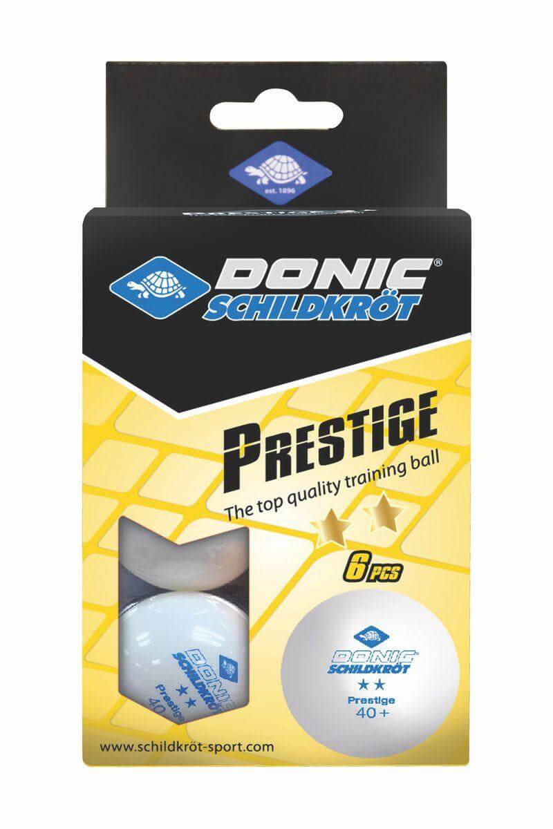 Мячи для настольного тенниса DONIC 2-Star Prestige ball Poly 40+, 6 штук, белый (658021)
