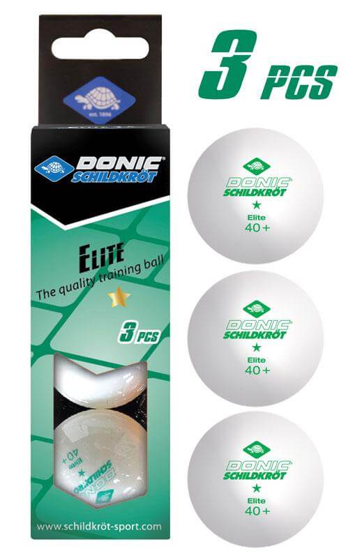 Мячи для настольного тенниса DONIC Elite 1-Star 40+, 3 штуки, белый (608310)
