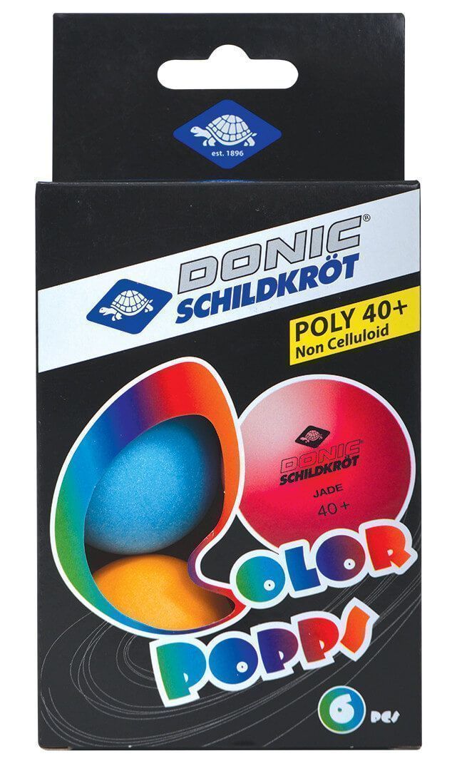 Мячи для настольного тенниса Donic Colour Popps Poly 40+, 6 штук, разноцветные (649015)