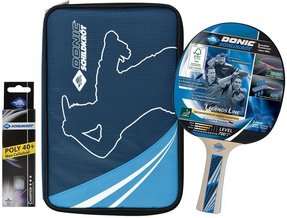 Набор для настольного тенниса Donic Legend 700 FSC, 1 ракетка + чехол + 3 мяча (788489)